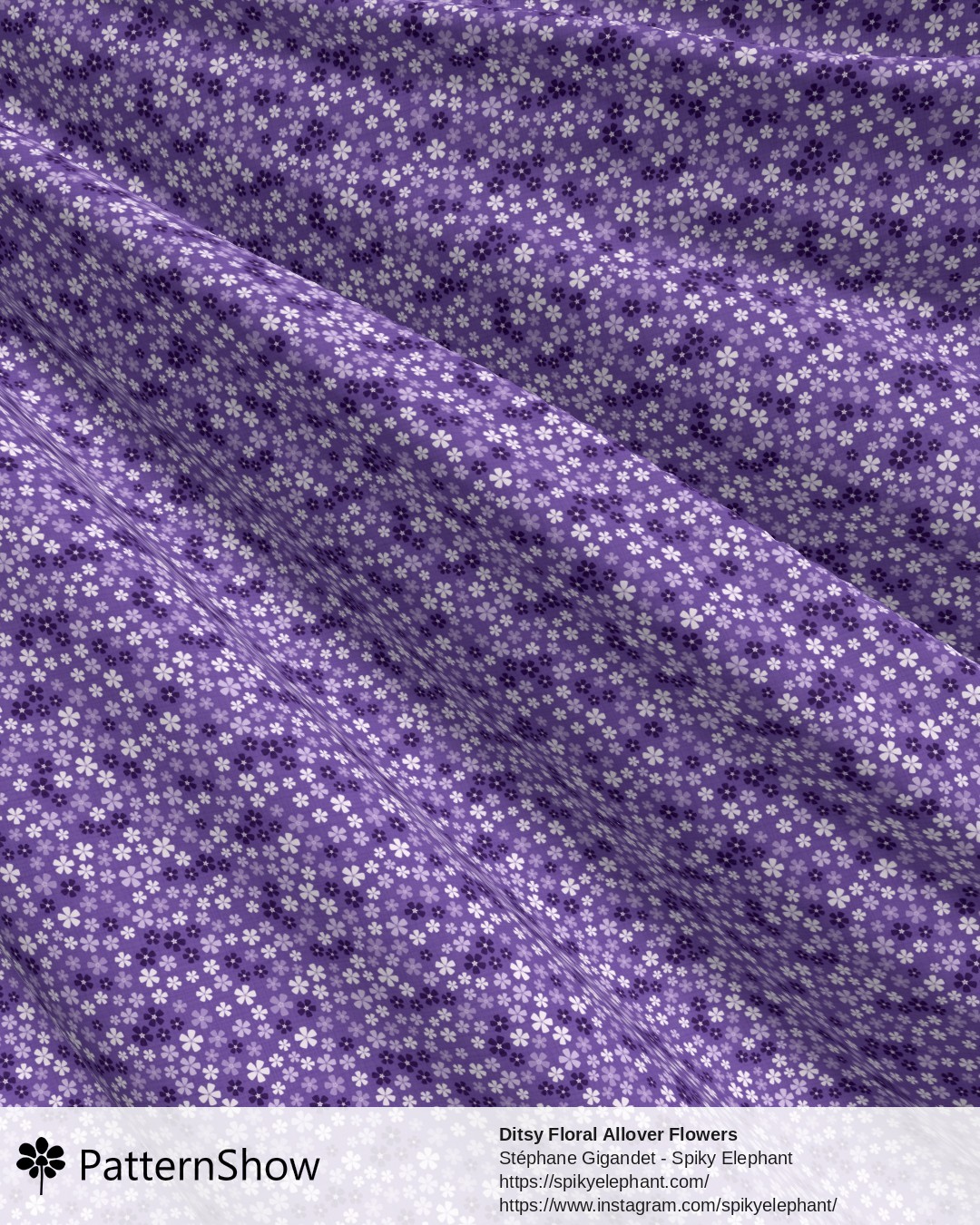 Ditsy Floral Allover Flowers - Lilac Lavender Purple