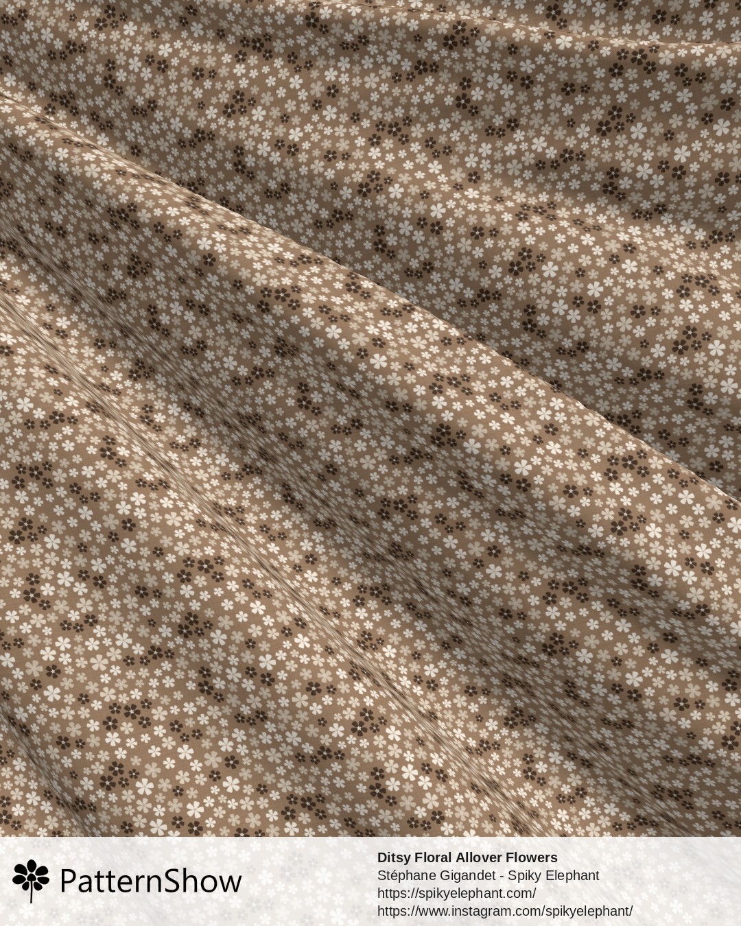 Ditsy Floral Allover Flowers - Beige Greige Taupe