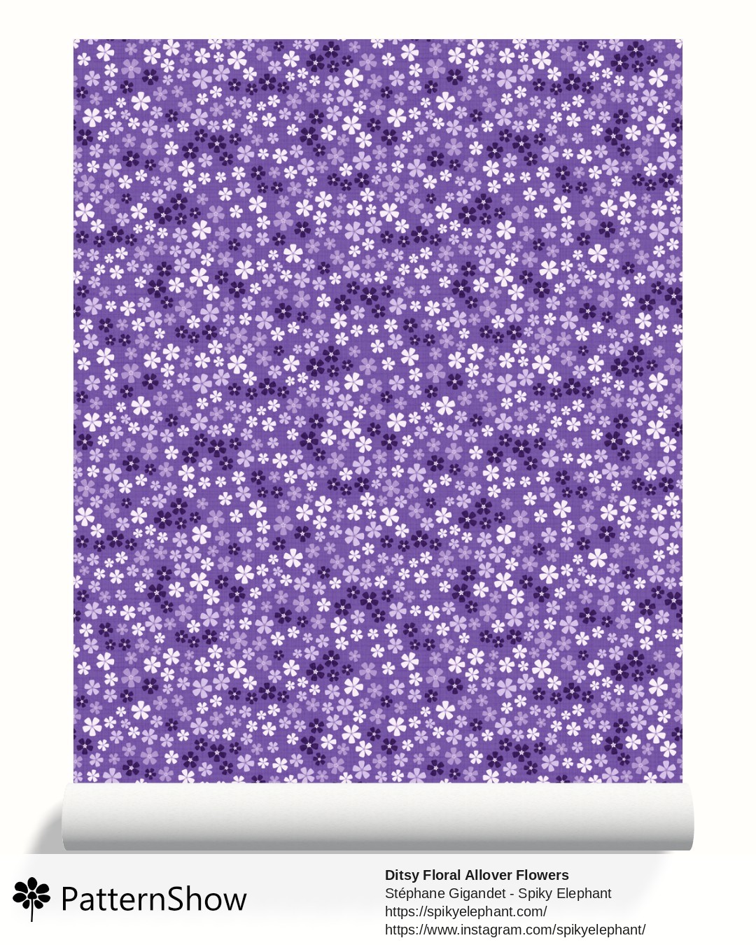 Ditsy Floral Allover Flowers wallpaper - Lilac Lavender Purple
