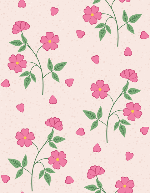 Pink Roses on Cream