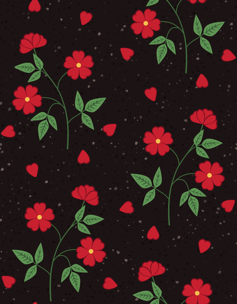 Red Roses on Black