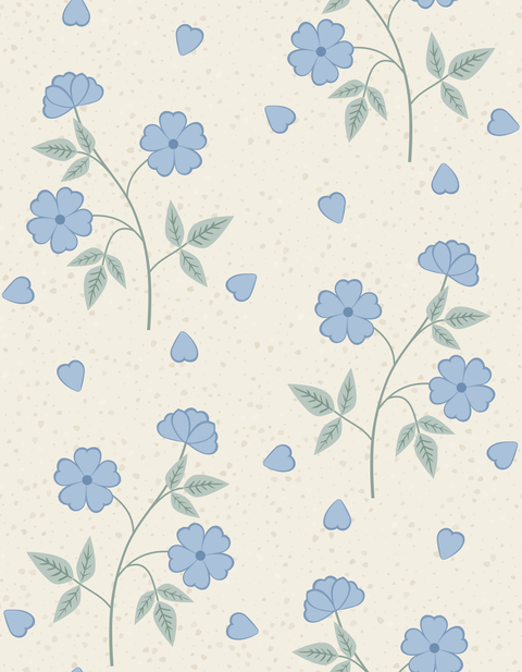 Soft Blue on Cream