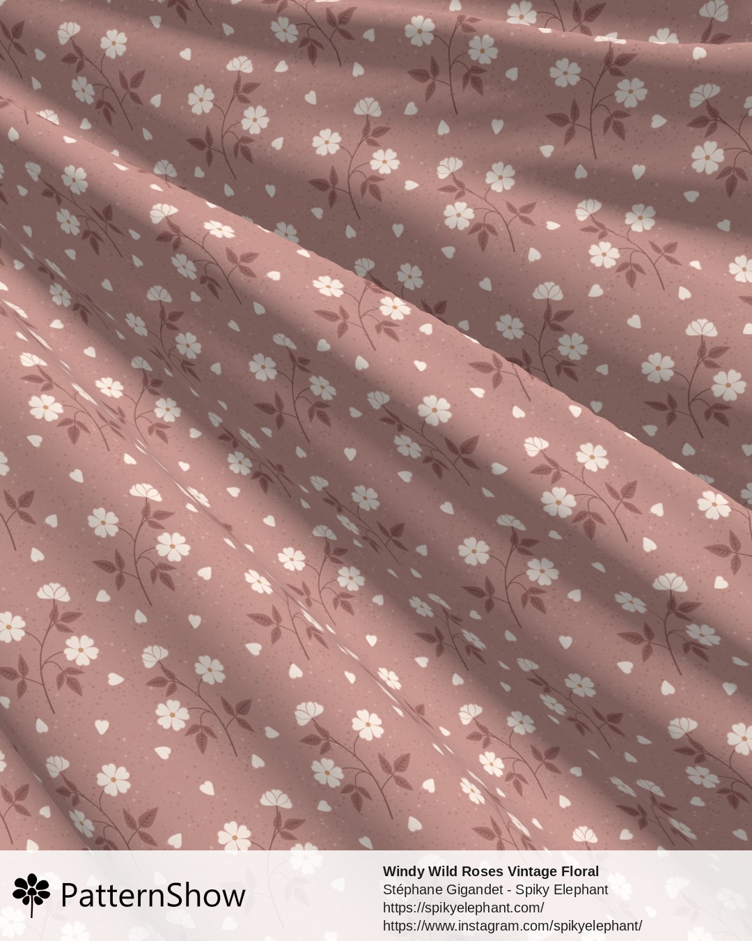 Windy Wild Roses Vintage Floral - Old Rose