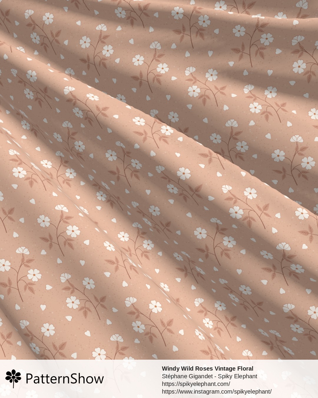 Windy Wild Roses Vintage Floral - Peach Blush