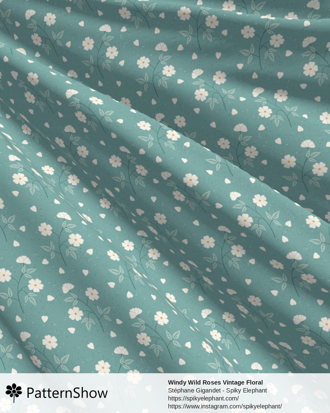 Windy Wild Roses Vintage Floral - Robin Egg Blue