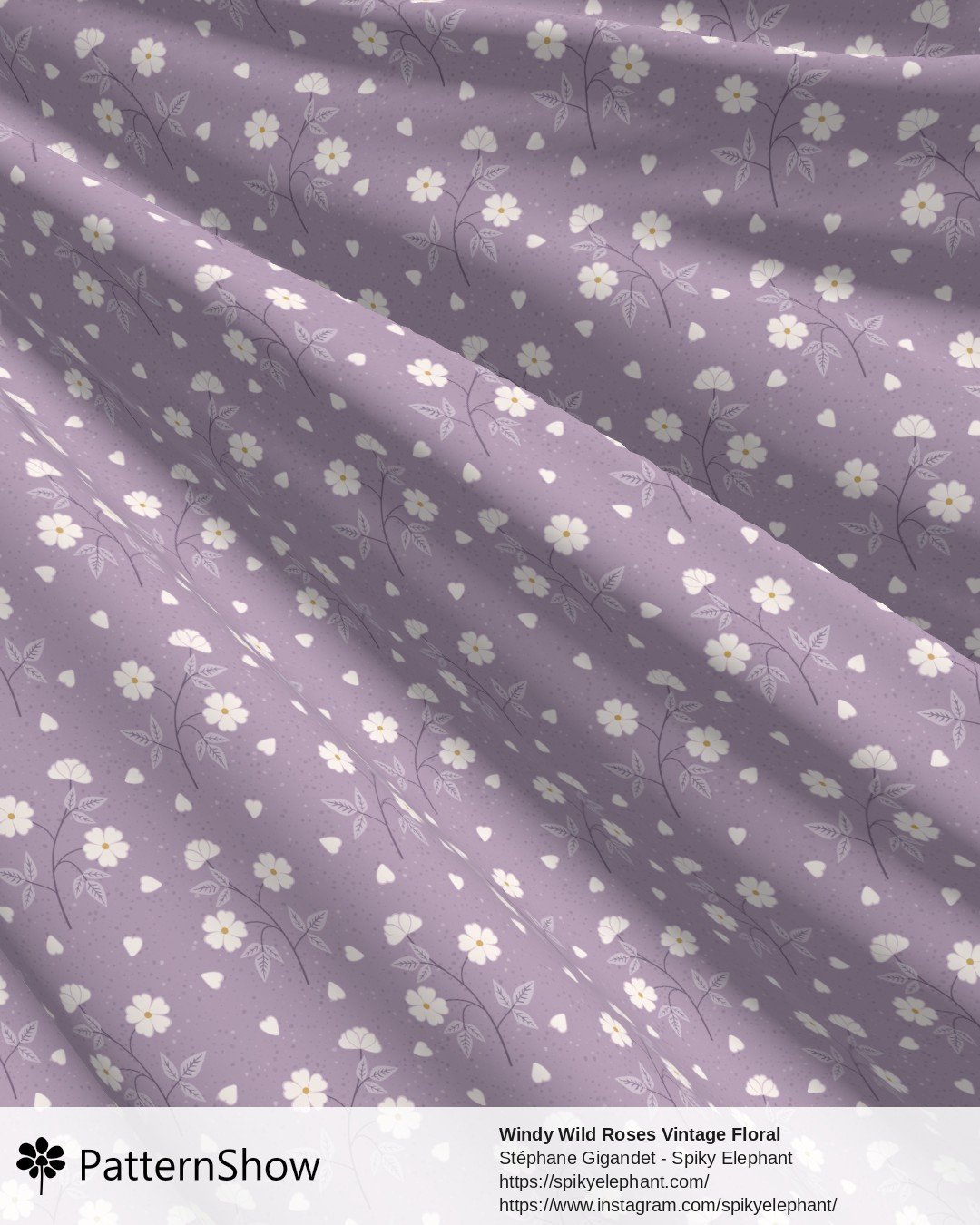 Windy Wild Roses Vintage Floral - Soft Lavender