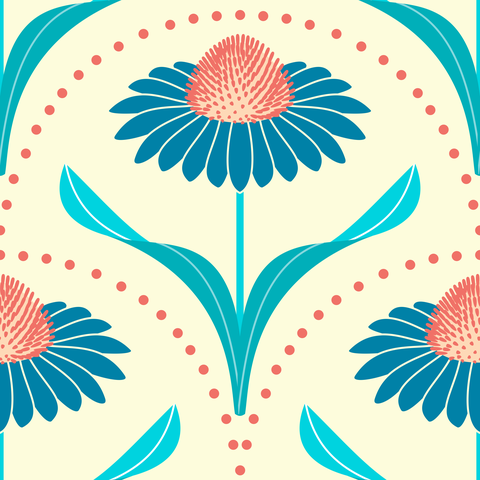 Cream - Teal Blue, Red, Cyan