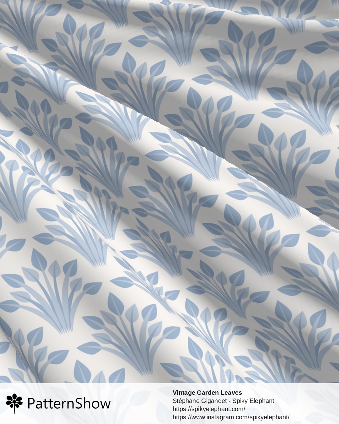 Vintage Garden Leaves - Coastal Kitchen Blue Ivory Cream