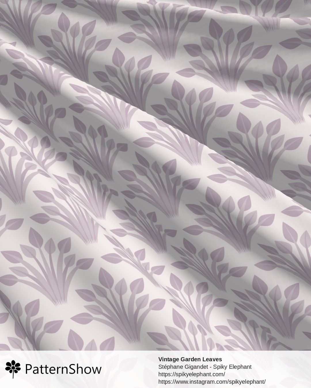 Vintage Garden Leaves - Light Mauve Pale Grape Purple