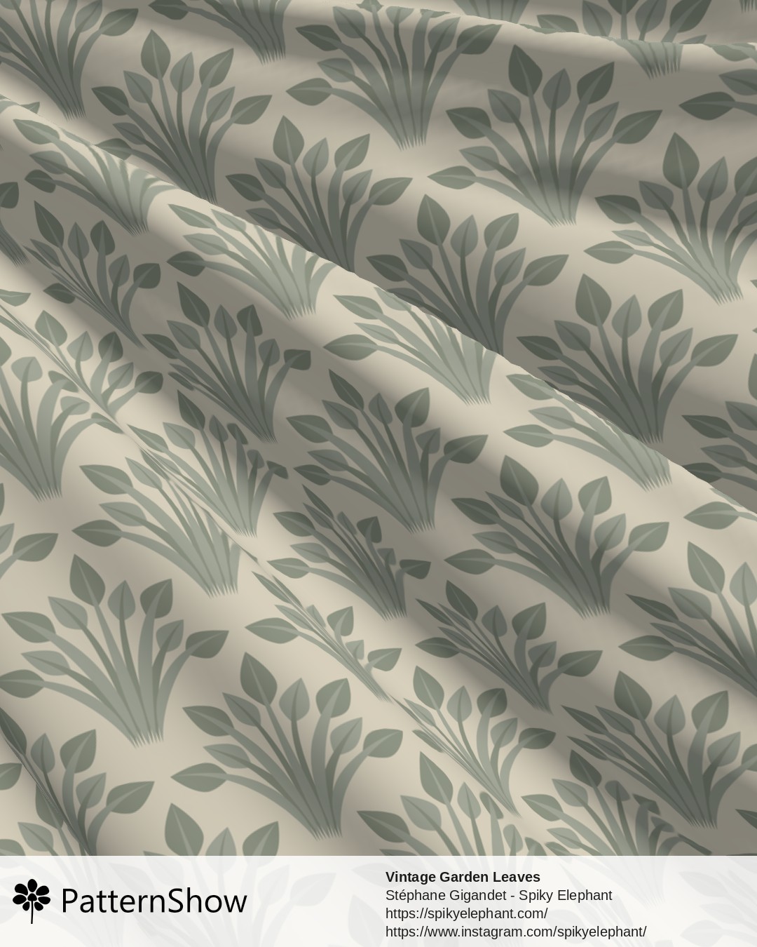 Vintage Garden Leaves - Dark Sage Green Dusty Artichoke