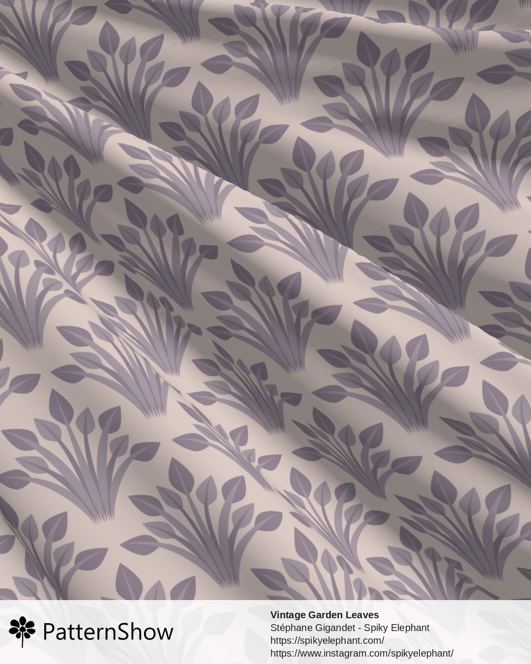 Vintage Garden Leaves - Faded Purple Lilac Lavender Blush