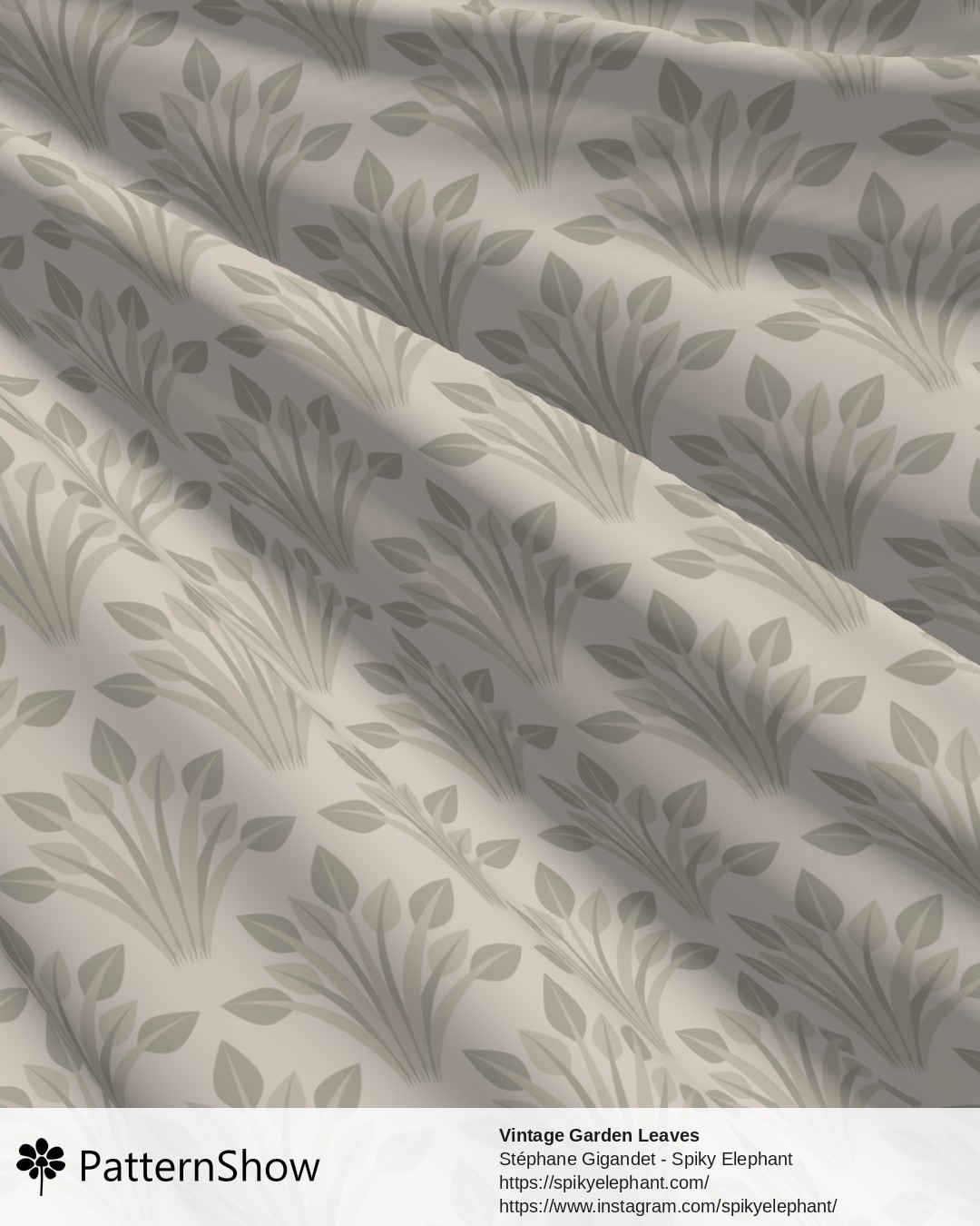 Vintage Garden Leaves - Neutral Brown Beige Earthy Tones