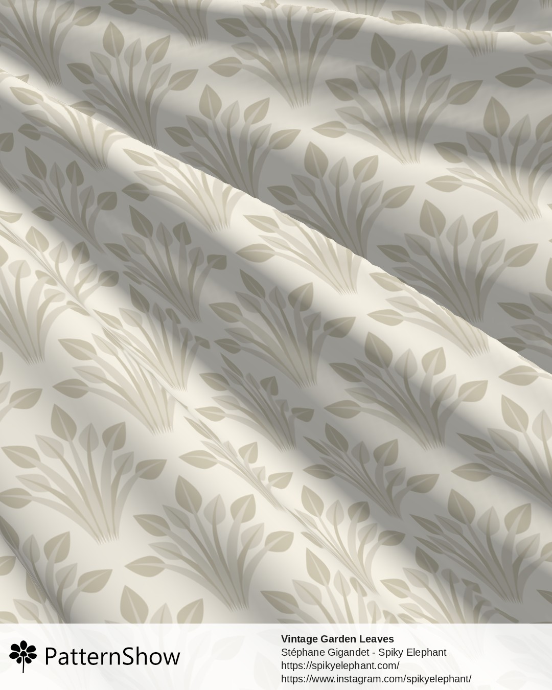 Vintage Garden Leaves - Neutral Pale Beige Tan Ivory Cream