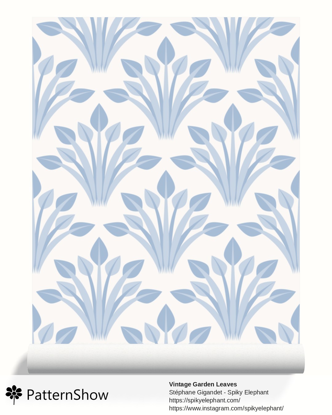 Vintage Garden Leaves wallpaper - Coastal Kitchen Blue Ivory Cream