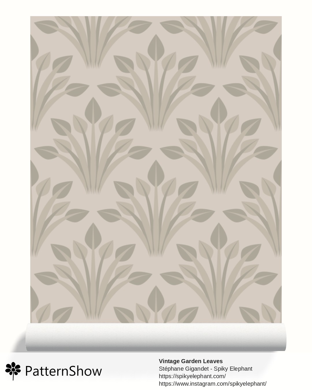 Vintage Garden Leaves wallpaper - Neutral Brown Beige Earthy Tones