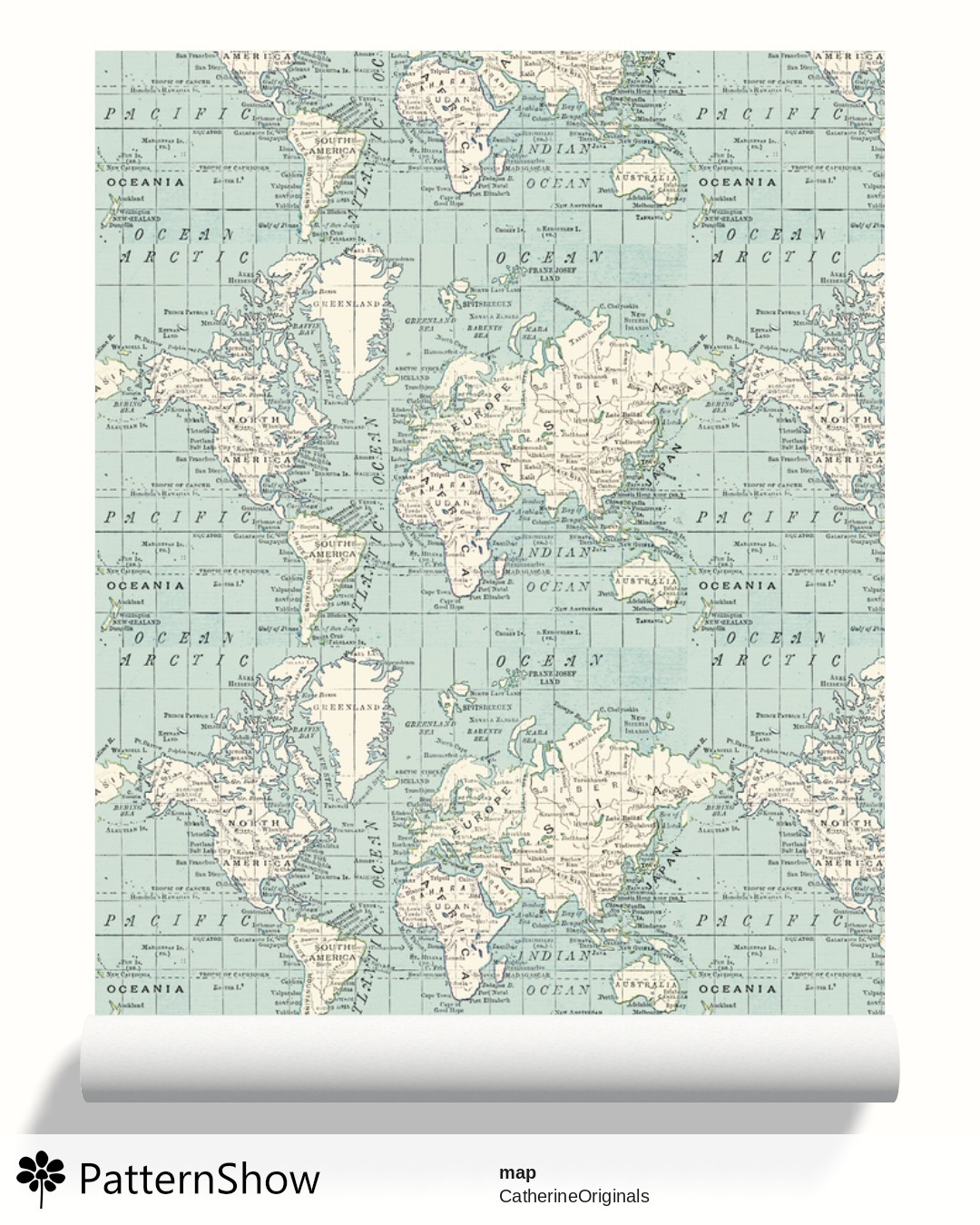 map wallpaper - 1 new fabric rep