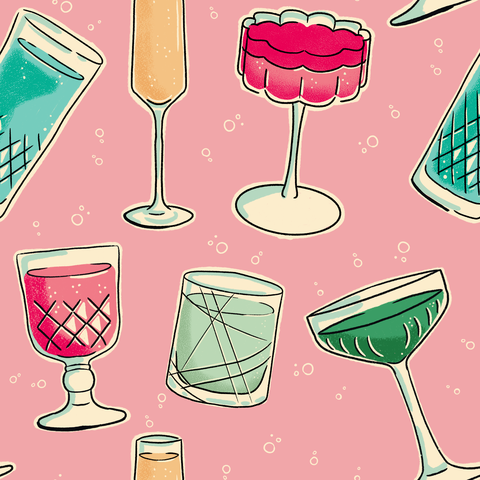 Holiday Drinks - Pink Background