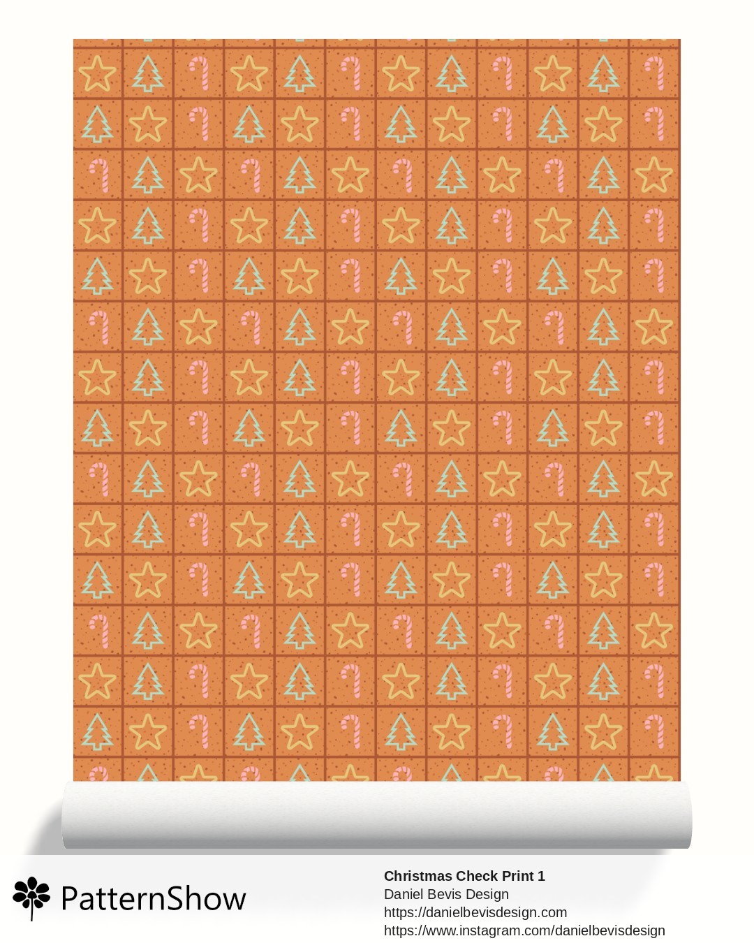 Christmas Check Print 1 wallpaper - Peppermint and Gingerbread