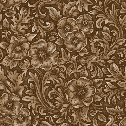 Carved Floral Brown