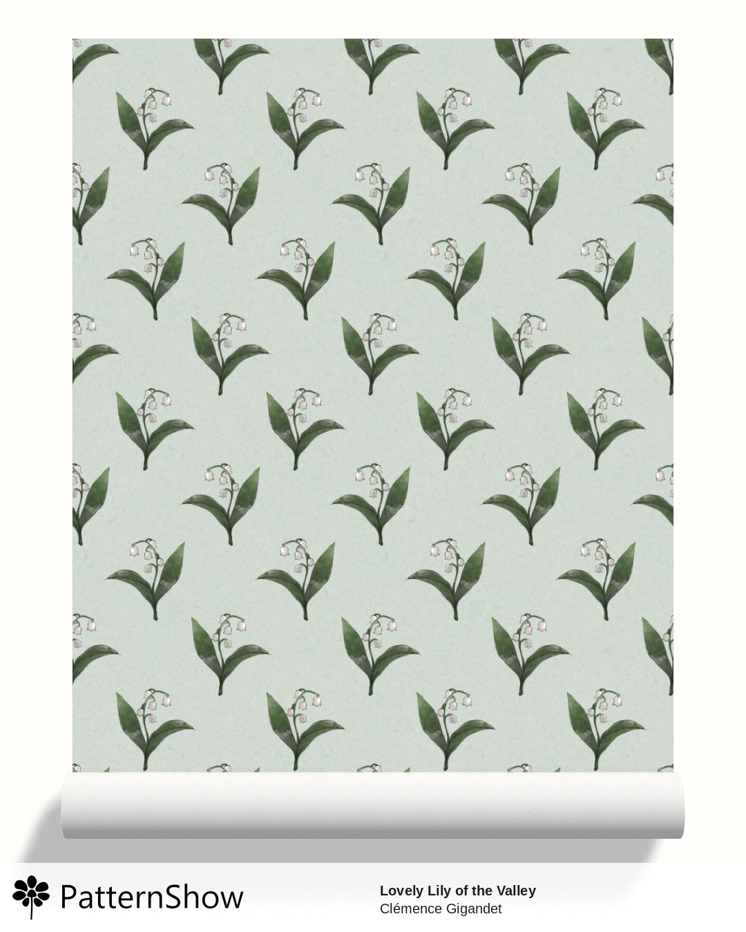 Lovely Lily of the Valley wallpaper - Light Sage