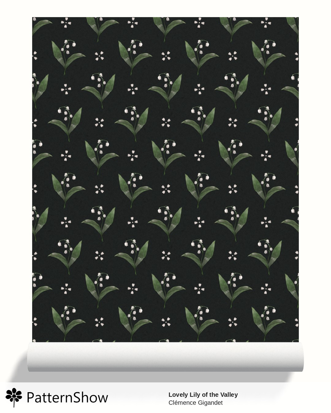 Lovely Lily of the Valley wallpaper - Dark Sage Green