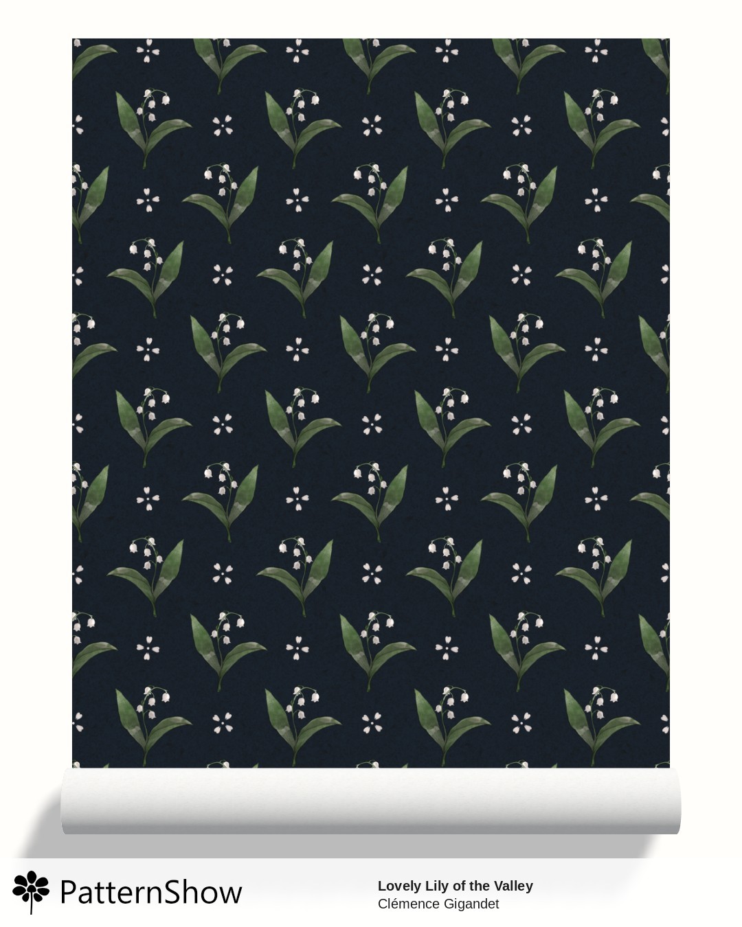 Lovely Lily of the Valley wallpaper - Midnight Blue