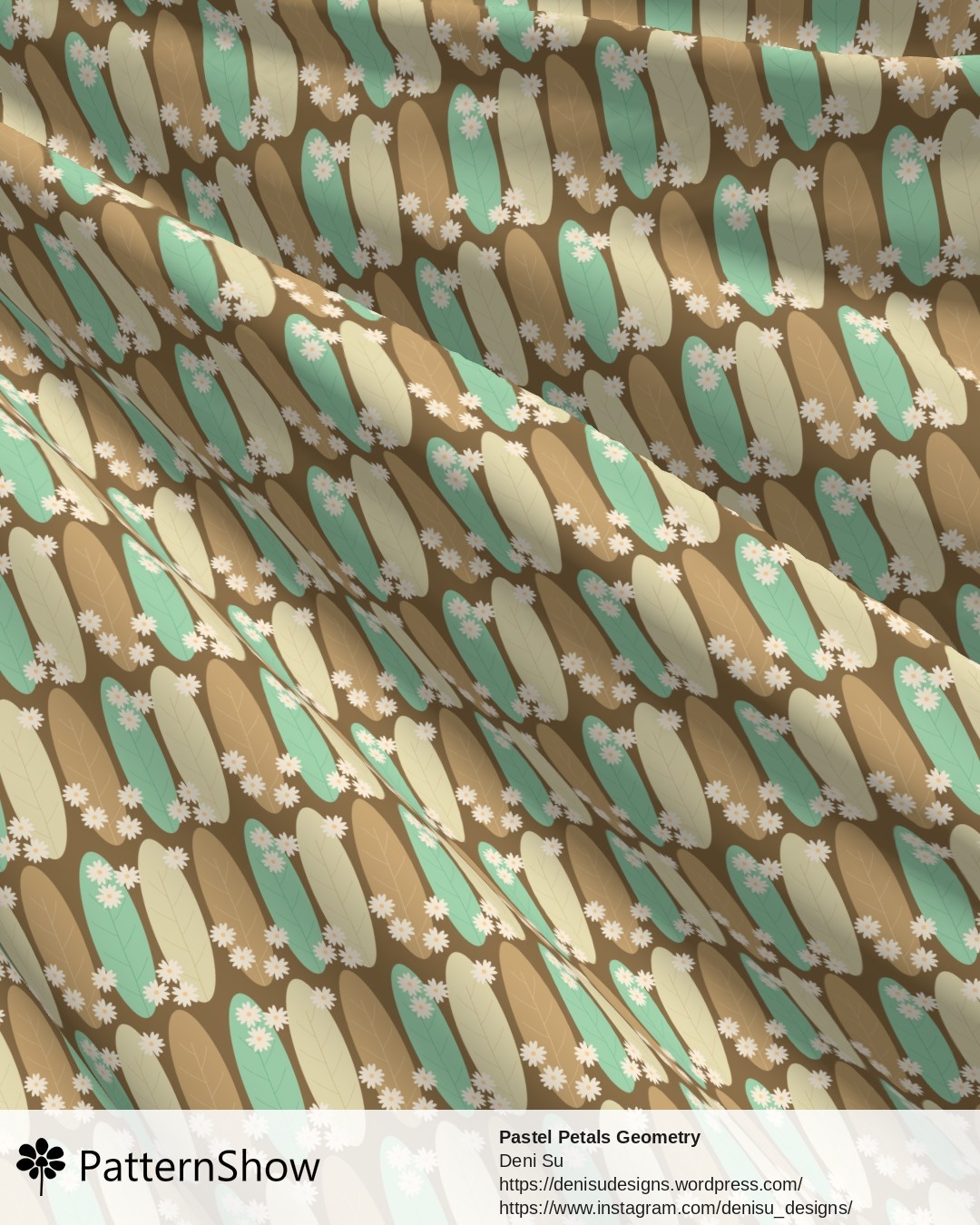 Pastel Petals Geometry - Dull Gold