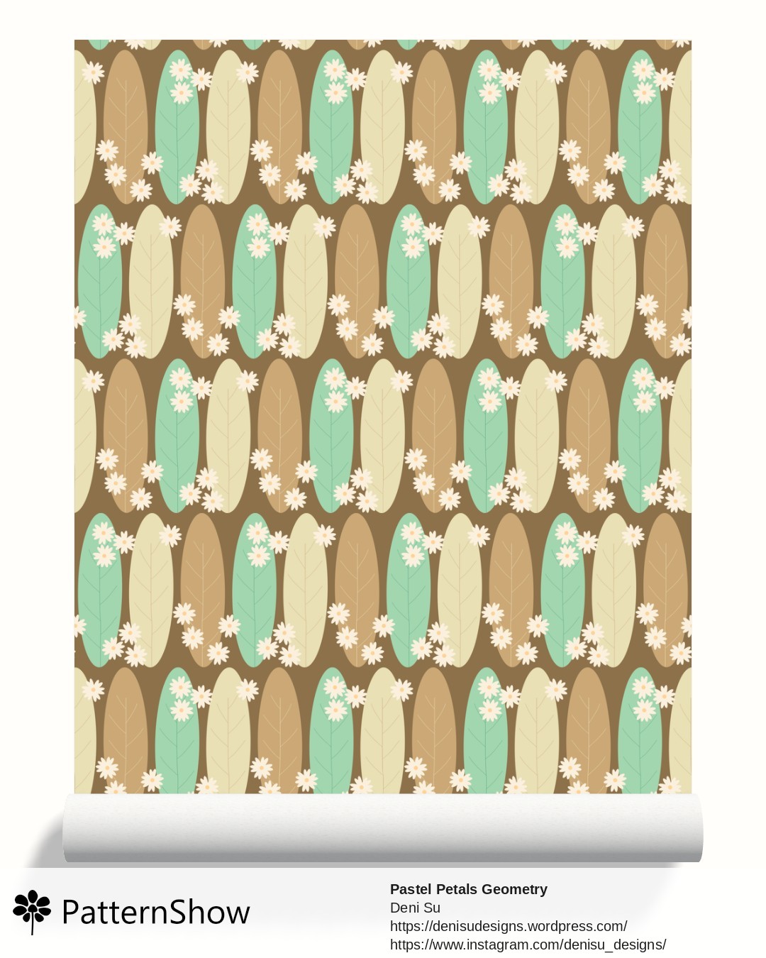 Pastel Petals Geometry wallpaper - Dull Gold