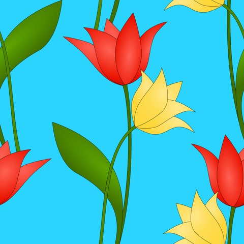 Red Orange Yellow on Sky Blue