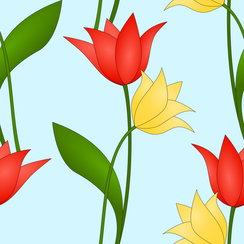 Red Orange Yellow on Light Blue