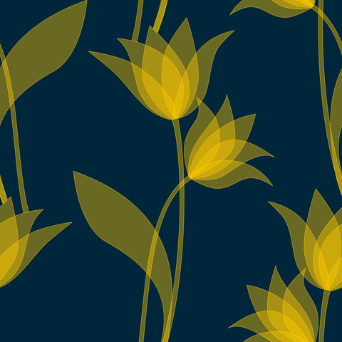 Golden Yellow on Dark Teal