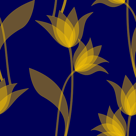 Golden Yellow on Midnight Navy Blue