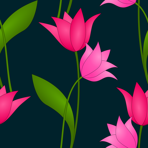 Magenta Red Rose Pink on Peacock Blue