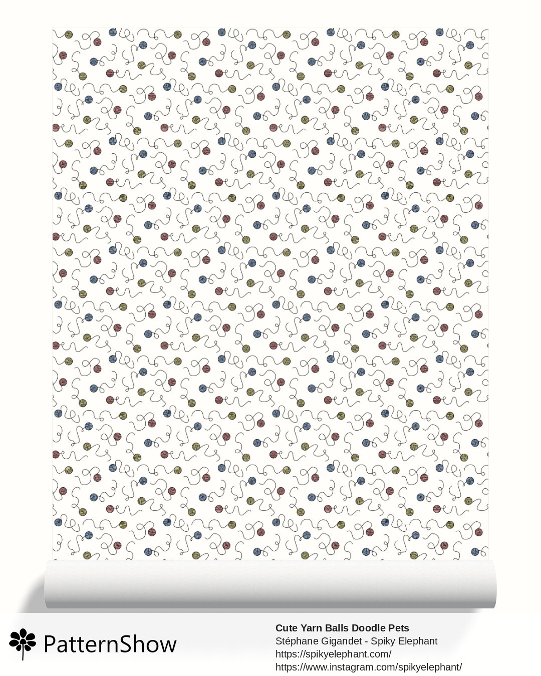 Cute Yarn Balls Doodle Pets wallpaper - Pastel Colors, White Background