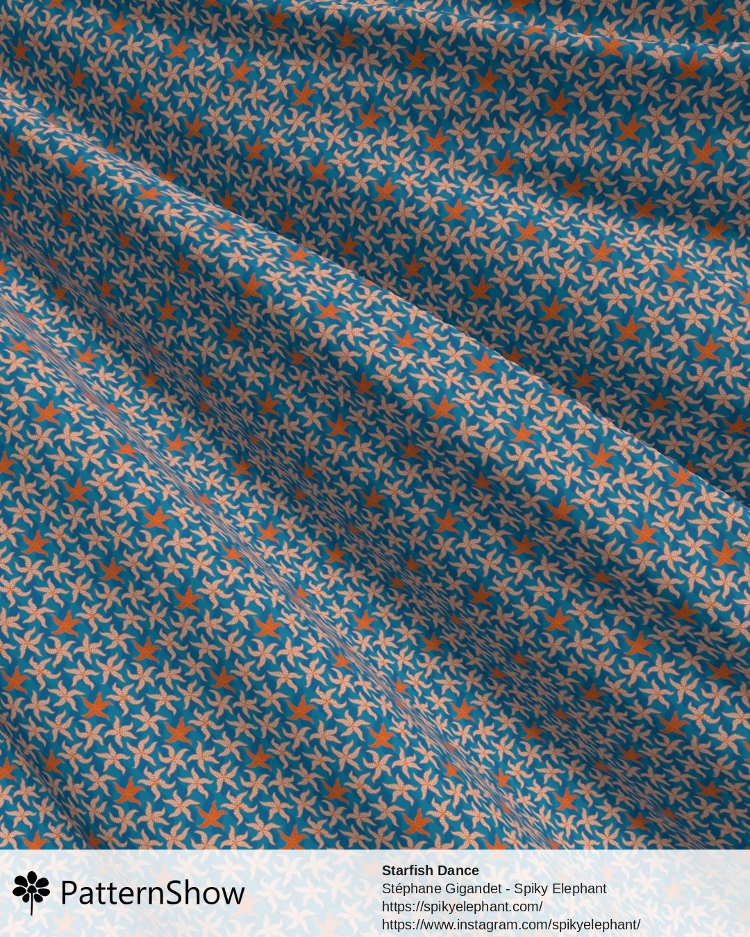 Starfish Dance - Orange White Aqua Turquoise Blue