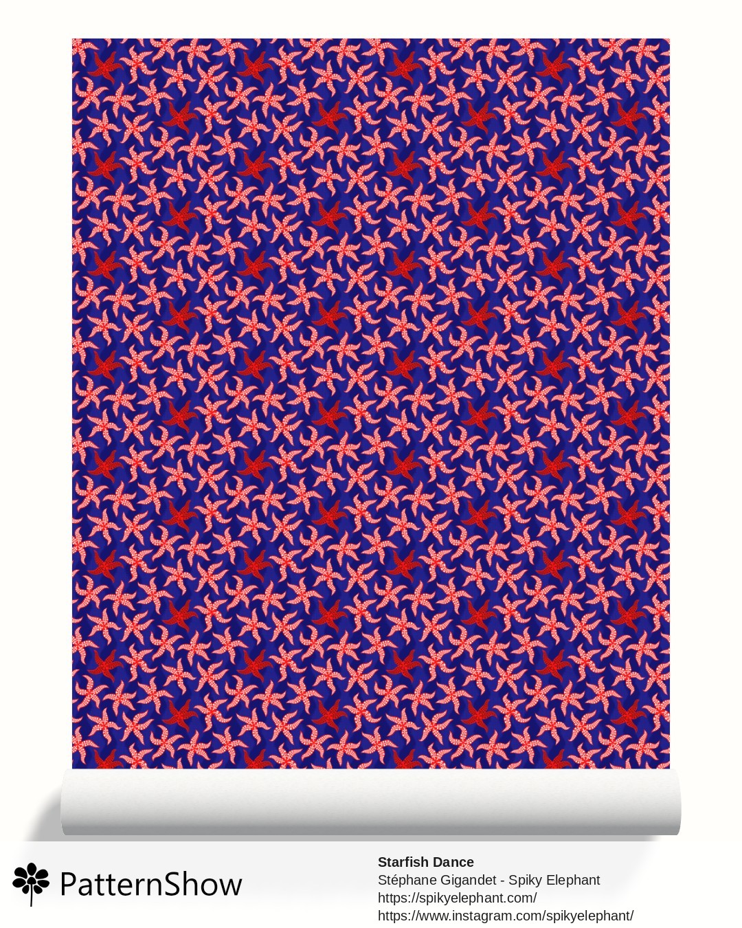 Starfish Dance wallpaper - Vibrant Red White Blue