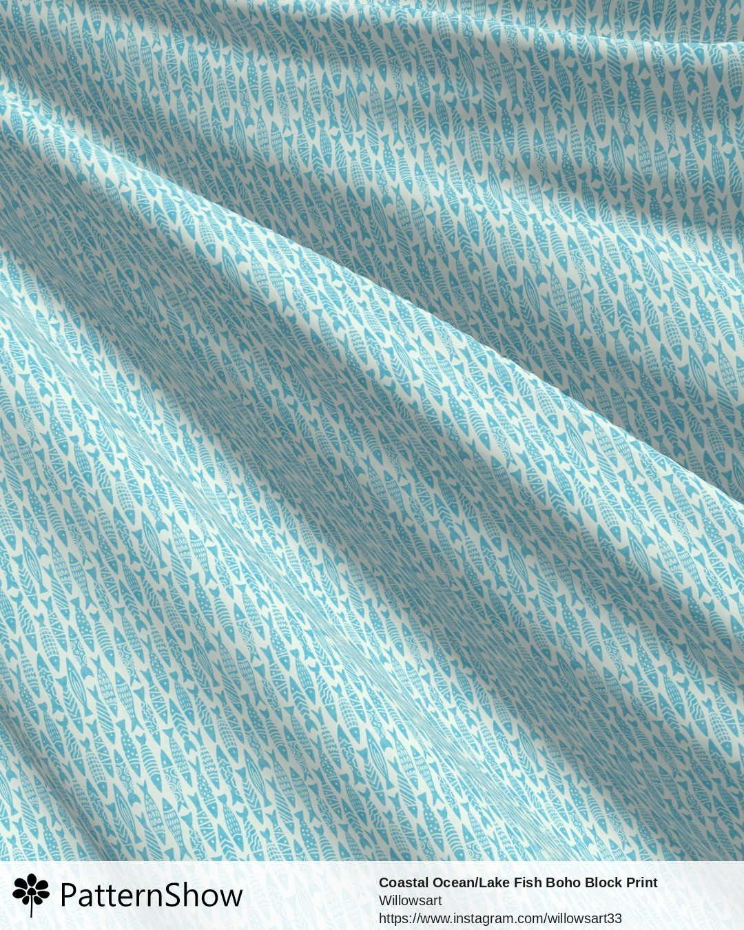 Coastal Ocean/Lake Fish Boho Block Print - IMG_4284