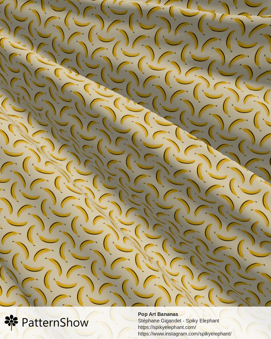 Pop Art Bananas - Yellow Light Cream
