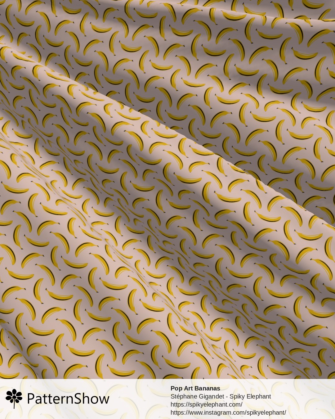 Pop Art Bananas - Rose Pink Cream