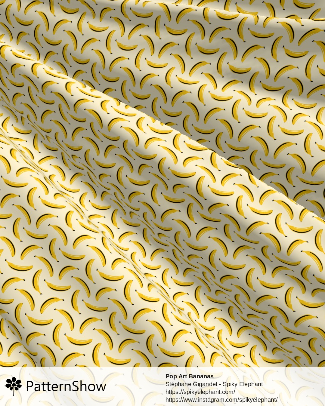 Pop Art Bananas - Yellow Light Cream