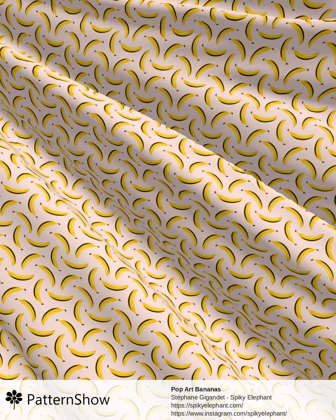 Pop Art Bananas - Rose Pink Cream