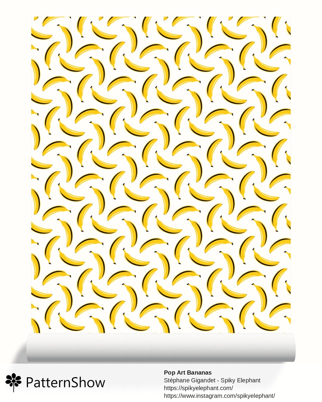 Pop Art Bananas wallpaper - White