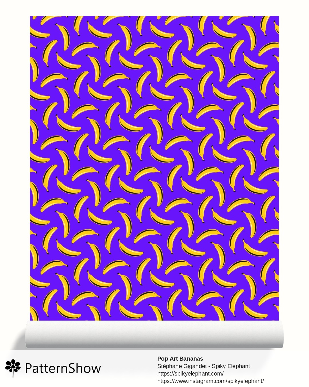 Pop Art Bananas wallpaper - Purple
