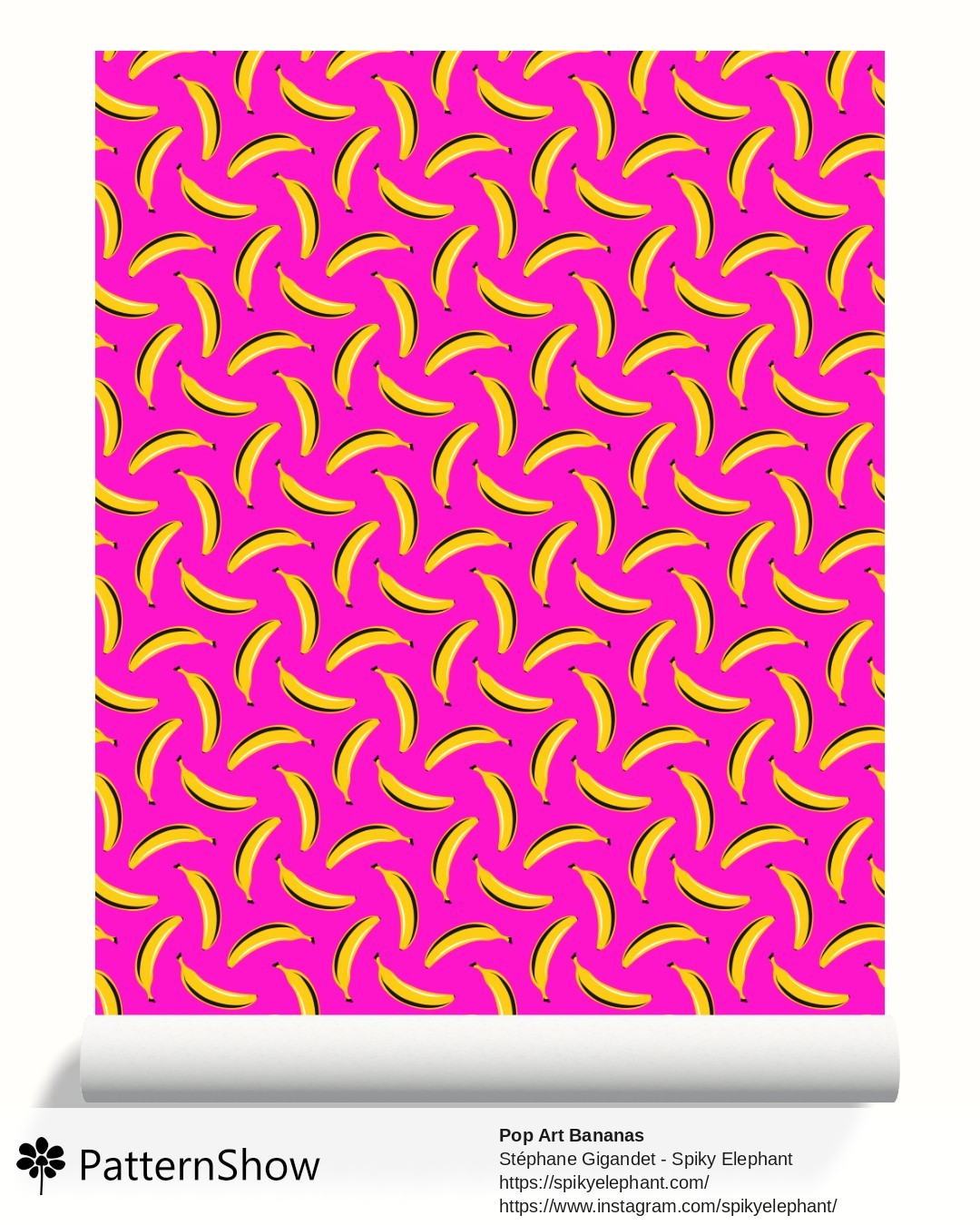 Pop Art Bananas wallpaper - Hot Pink