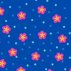 Bloomy Beach Time - Cobalt Blue