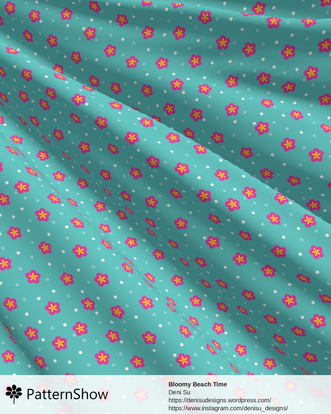 Bloomy Beach Time - Turquoise Blue
