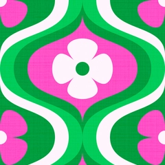 Retro Groovy Ogee Flowers - retro-groovy-ogee-flowers.pink-green-cream.3600x6000