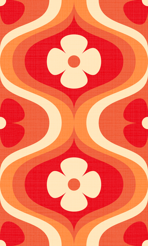 Funky Red, Peach Orange, White Cream