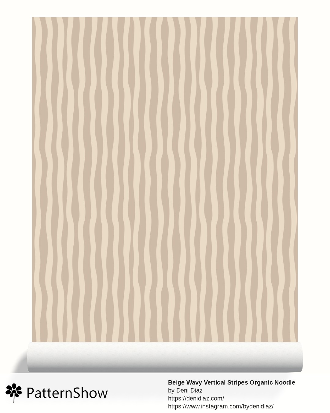 Beige Wavy Vertical Stripes Organic Noodle Blender Pattern wallpaper - Beige Wavy Vertical Stripes Organic Noodle Blender Pattern