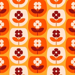 Retro Glass Flowers - retro-glass-flowers.yellow-orange-brown-cream.3600x3600